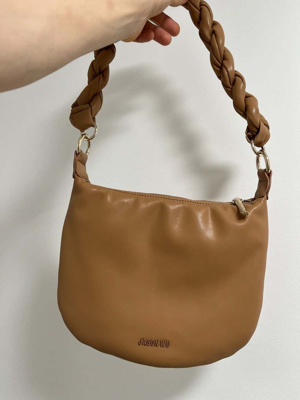 Jason Wu Brown Braided Handle Hobo Shoulder Bag